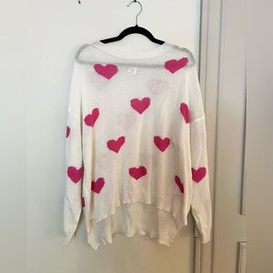 Main Strip L Pink Heart Sweater